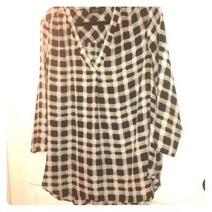 Black and White Blouse